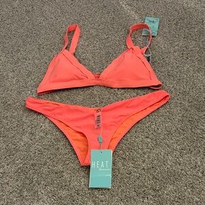 HEAT Swimwear Vibrant Coral Bikini Set